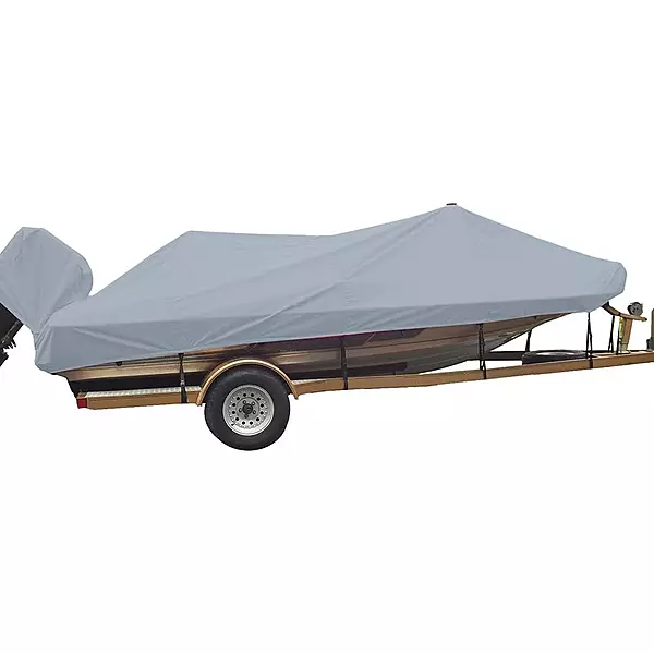 Carver Industries 77218S-11 Styled-to-Fit Boat Cover for Wide Bass Style Boats - 18'6", Mist Gray