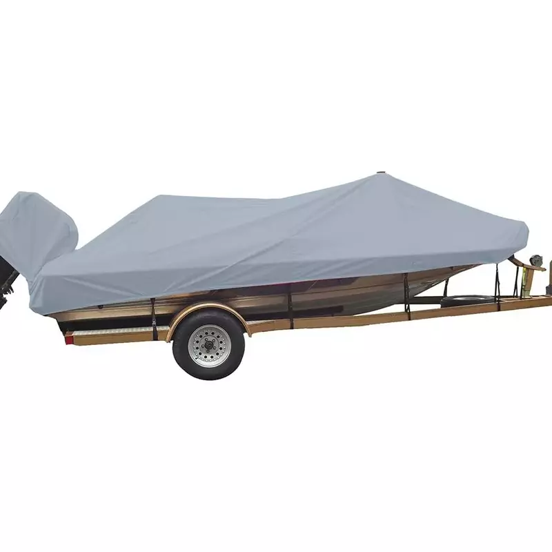 Carver Industries 77218S-11 Styled-to-Fit Boat Cover for Wide Bass Style Boats - 18'6", Mist Gray