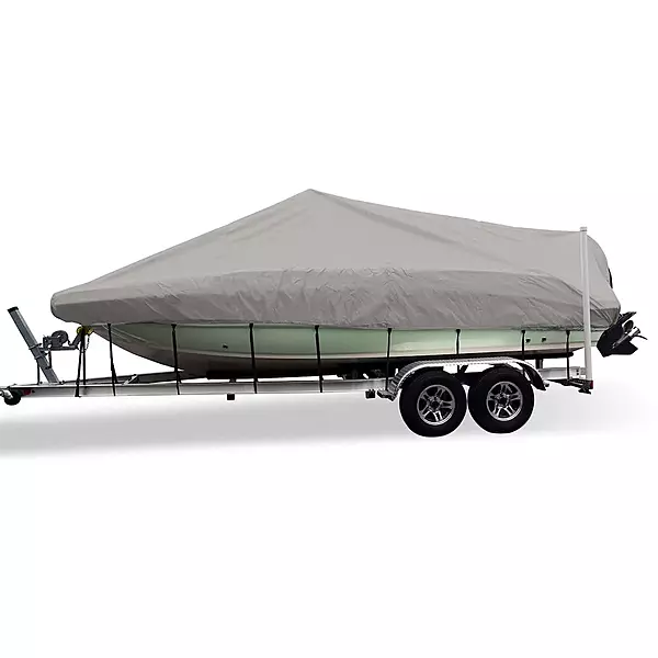 CSR 78011 Flex-Fit Cover for V-Hull Fishing Boats - 17' to 19', Haze Gray
