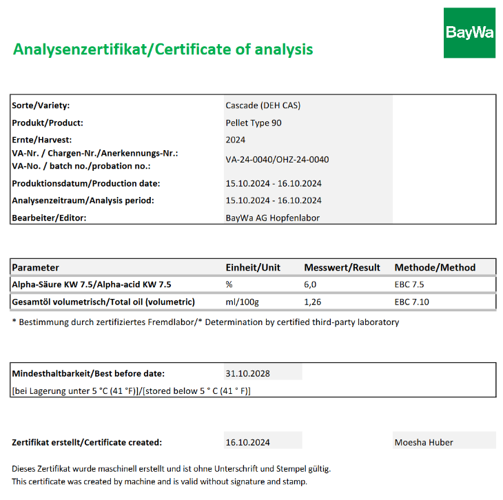 Lupulo1kg Cascade GER BW