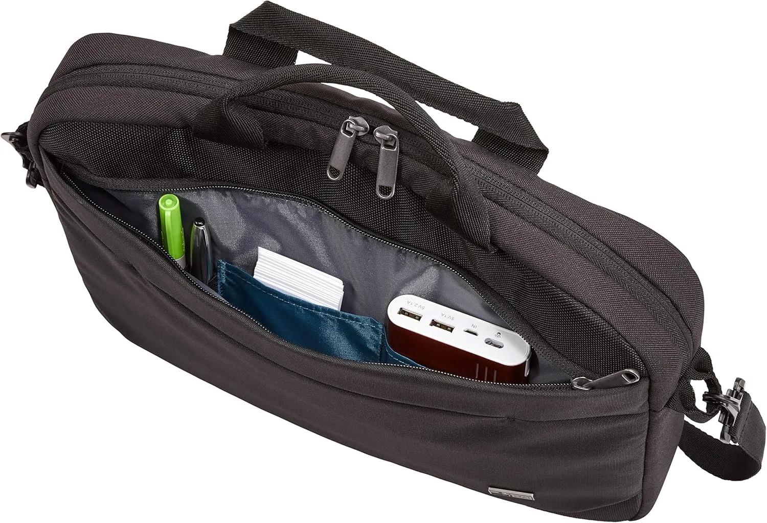 Case Logic Advantage Laptop Attache, Fits Devices Up to 14", Polyester, 14.6 x 2.8 x 13, Black