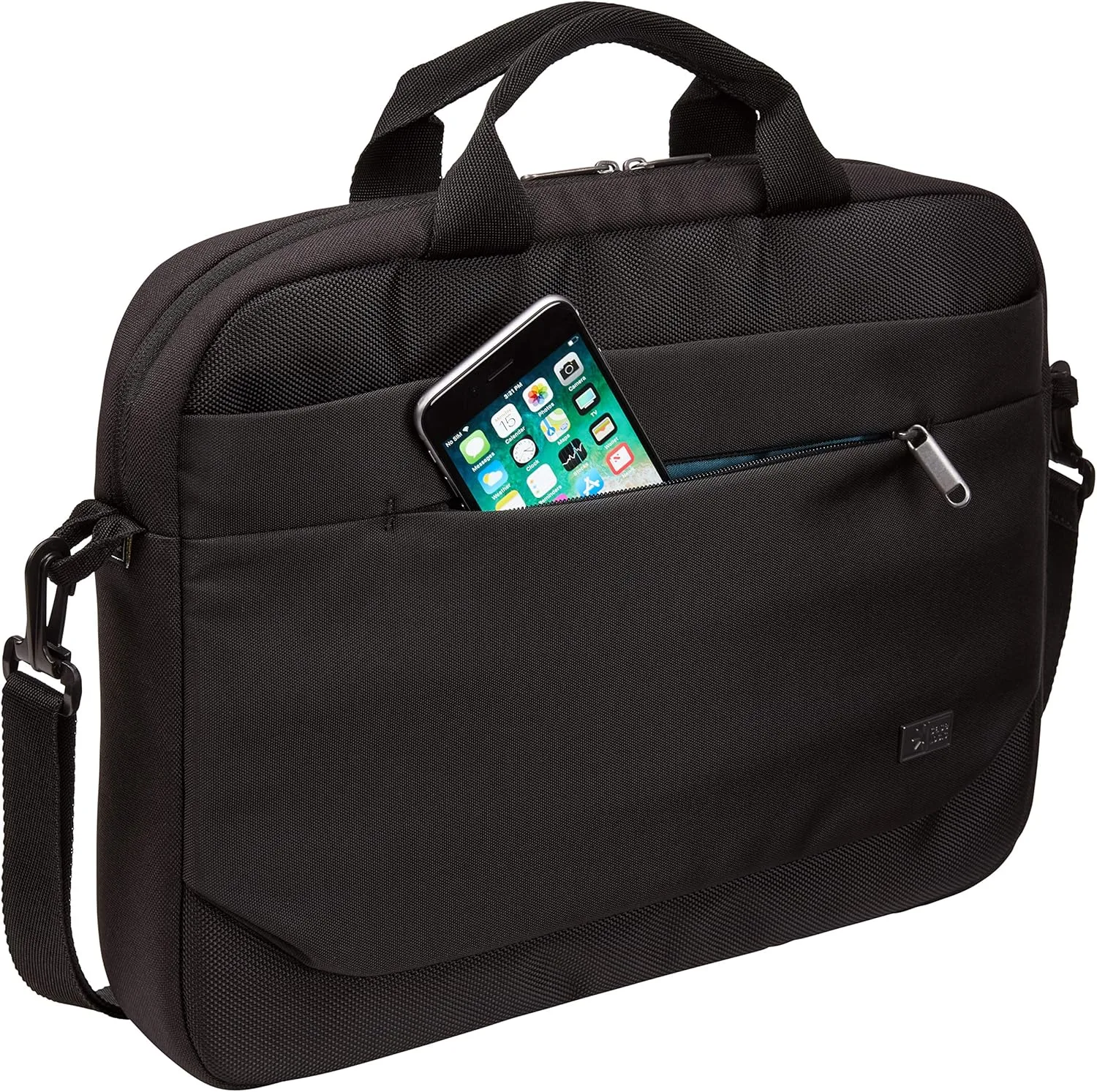 Case Logic Advantage Laptop Attache, Fits Devices Up to 14", Polyester, 14.6 x 2.8 x 13, Black