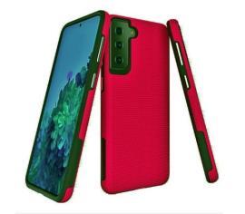 Case Samsung Galaxy S21 Plus 5G Antichoc Rouge - Triangle Avec Grains Antidérapants