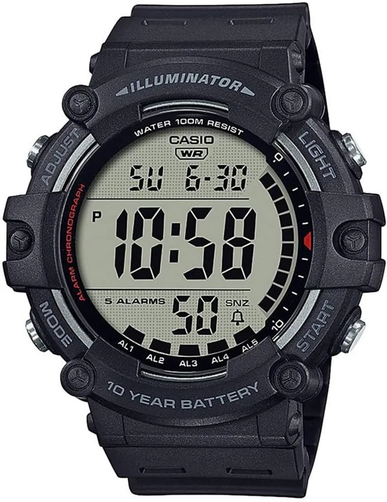 CASIO Illuminator AE1500WH Series Men's Digital Watch | 10-Year Battery, LED Backlight, 100m Water Resistance