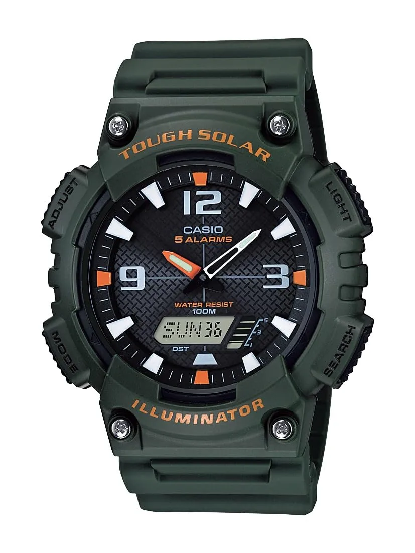 Casio AQS800W Series Analog Digital Watch - Solar Powered, 100M WR