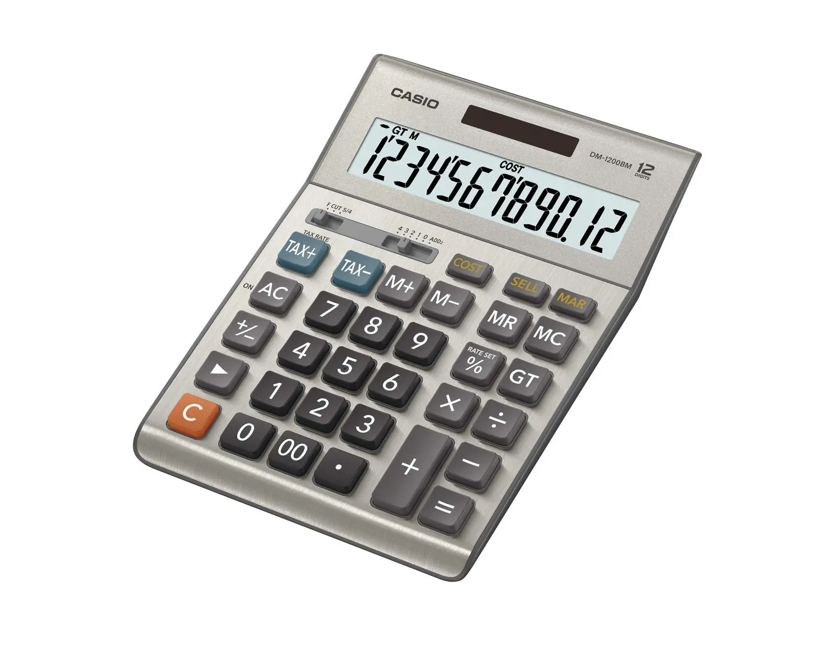 Casio DM-1200BM Business Desktop Calculator, 12-Digit, Silver