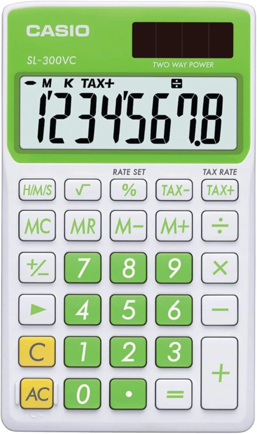 CASIO SL-300VC Solar Wallet Calculator - 8-Digit Display
