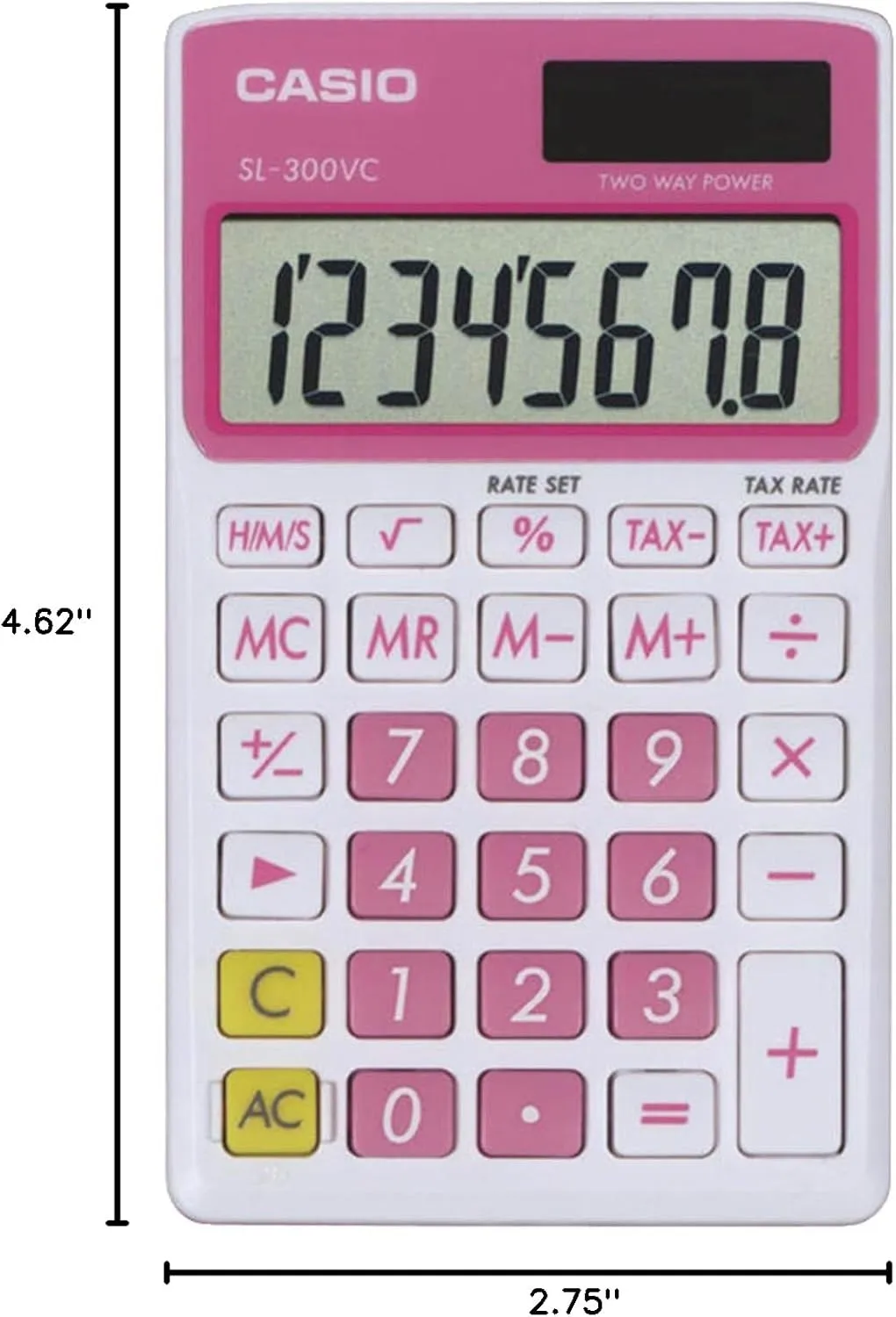 CASIO SL-300VC Solar Wallet Calculator - 8-Digit Display