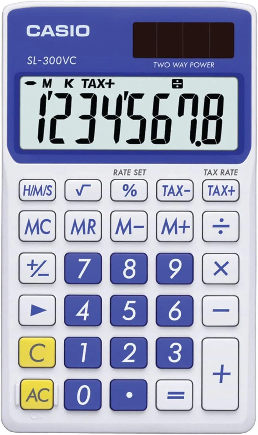 CASIO SL-300VC Solar Wallet Calculator - 8-Digit Display