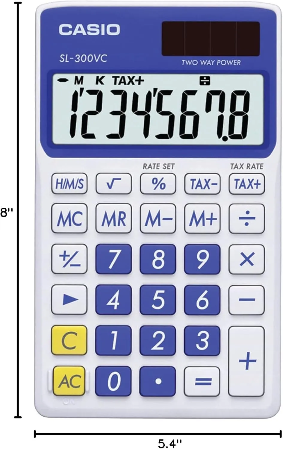 CASIO SL-300VC Solar Wallet Calculator - 8-Digit Display
