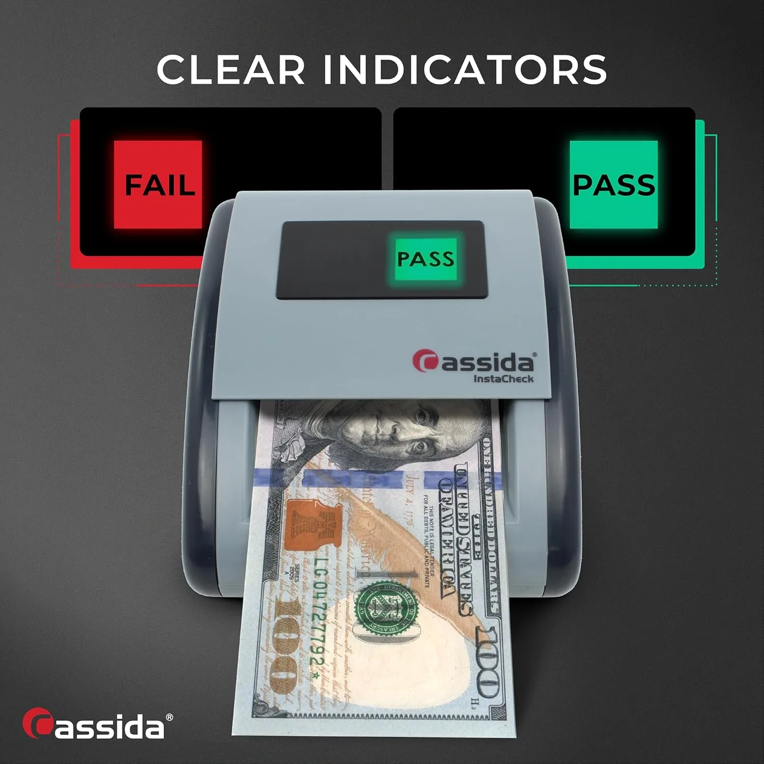 Cassida InstaCheck Small Footprint, Easy to Read Automatic Counterfeit Detector with Infrared