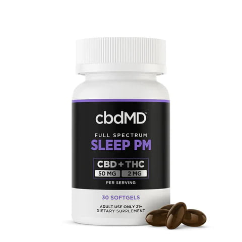 CBDMD FULL SPECTRUM SLEEP PM SOFT GEL |30CT | 50MG+2MG