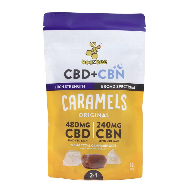 CBD+CBN Caramels - High Strength 2:1 - Original 12ct