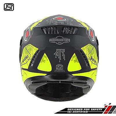 STEELBIRD SBH-40 ISS ASSASIN MATT BLACK/NEON C/V 580 MM