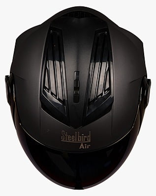 STEELBIRD SBA-2 MAT BLACK C/V (L) + EXTRA GOLD VISOR