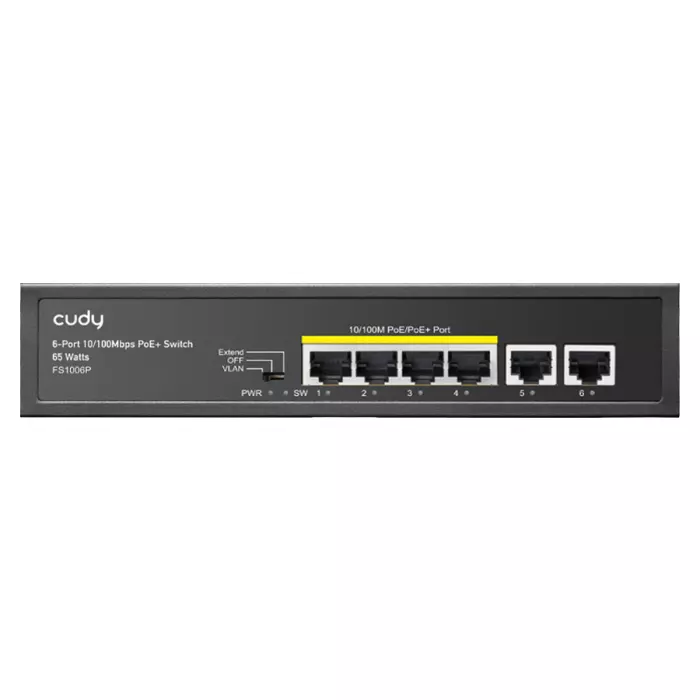 Cudy 6 Port Fast Ethernet 4 PoE 60W Switch | FS1006P