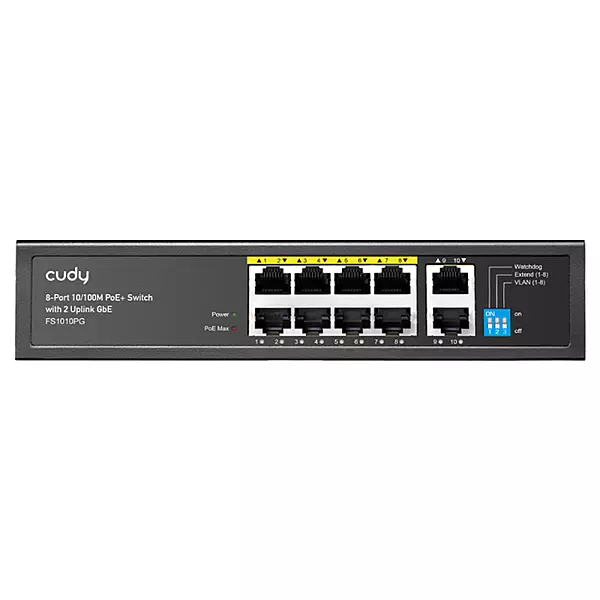 Cudy 8 Port Fast Ethernet PoE 115W 2 Gigabit Switch | FS1010PG