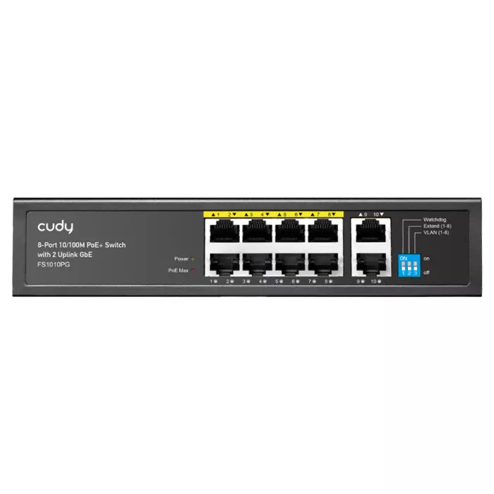 Cudy 8 Port Fast Ethernet PoE 115W 2 Gigabit Switch | FS1010PG