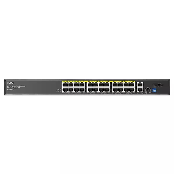 Cudy 24 Port Fast Ethernet PoE 290W 2 Gigabit 1SFP Switch | FS1026PS1