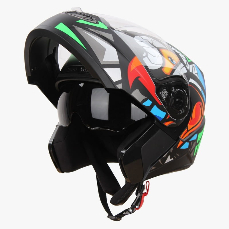 STEELBIRD SBA-7 ISS BIRDIE MATT BLACK/GREEN C/V (M)