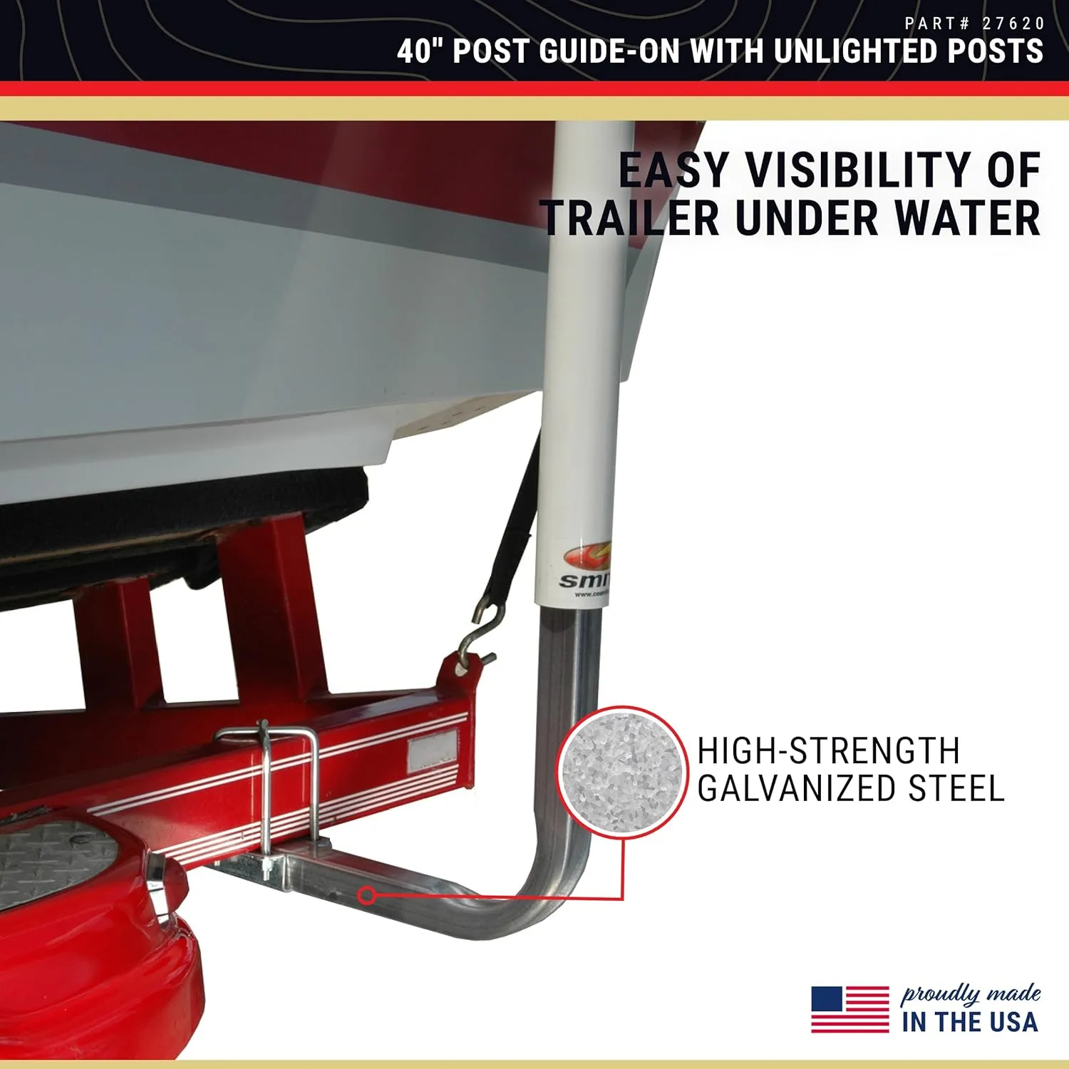 CE SMITH Guide-On Post for Boat Trailers