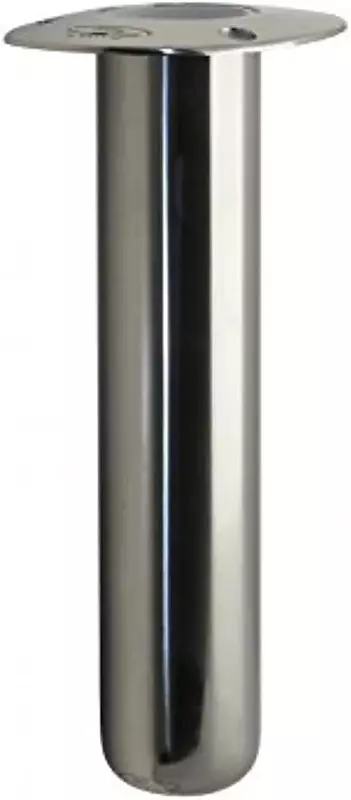 C.E. Smith Flush Mount Rod Holder - 0 Degree & 9" Depth - Stainless Steel - Cast Bottom - White Vinyl Liner