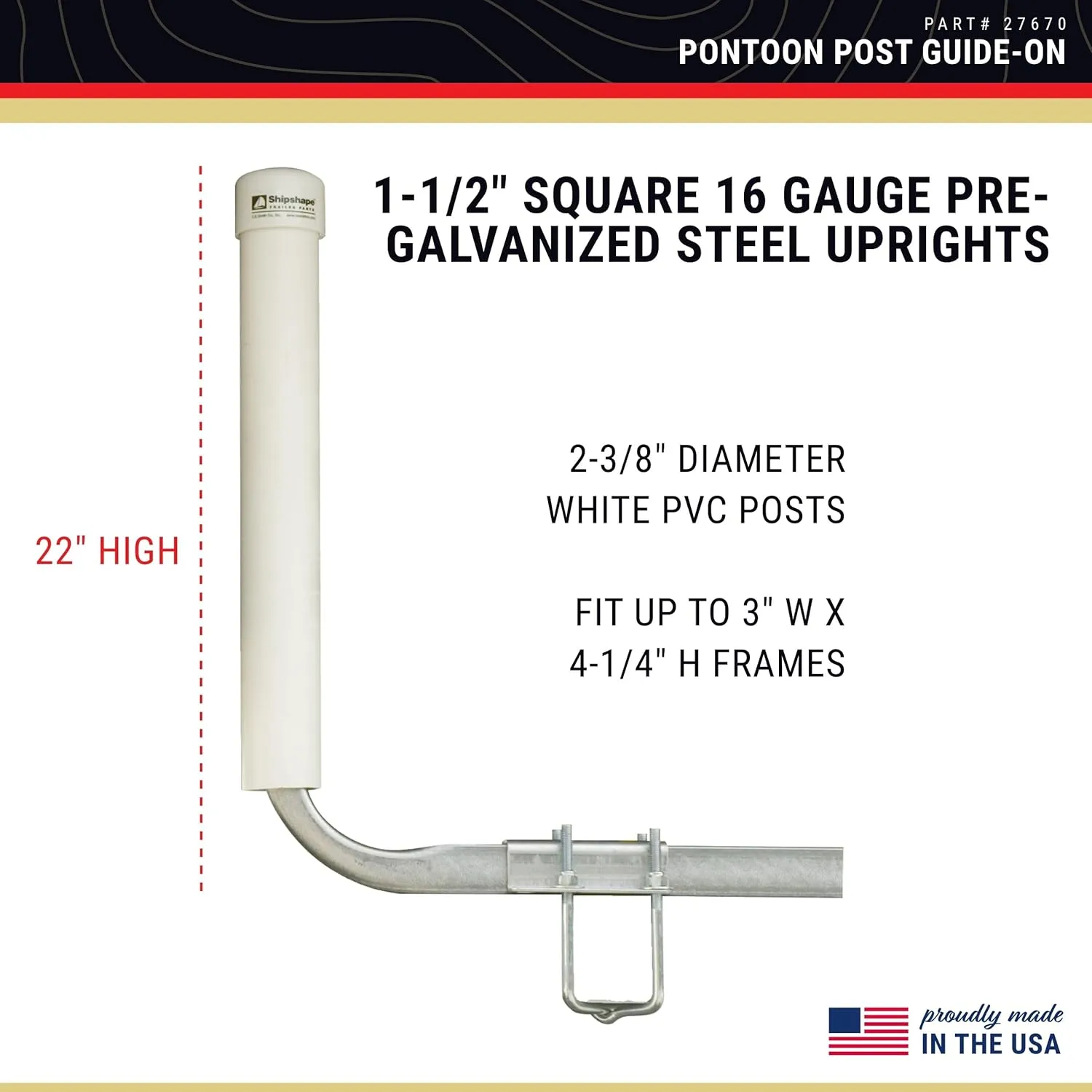 CE Smith - Guide-On Post Pontoon - Sturdy, Easy to Install Boat Trailer Accessories