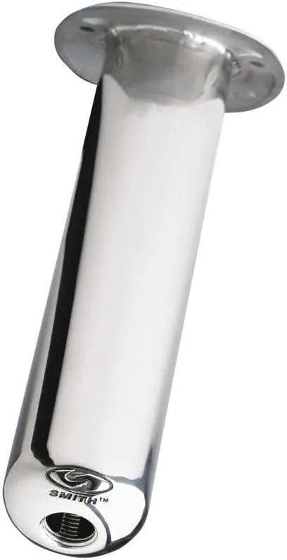 C.E. Smith Flush Mount Rod Holder - 30 Degree & 9" Depth - Stainless Steel - Cast Bottom - White Vinyl Liner