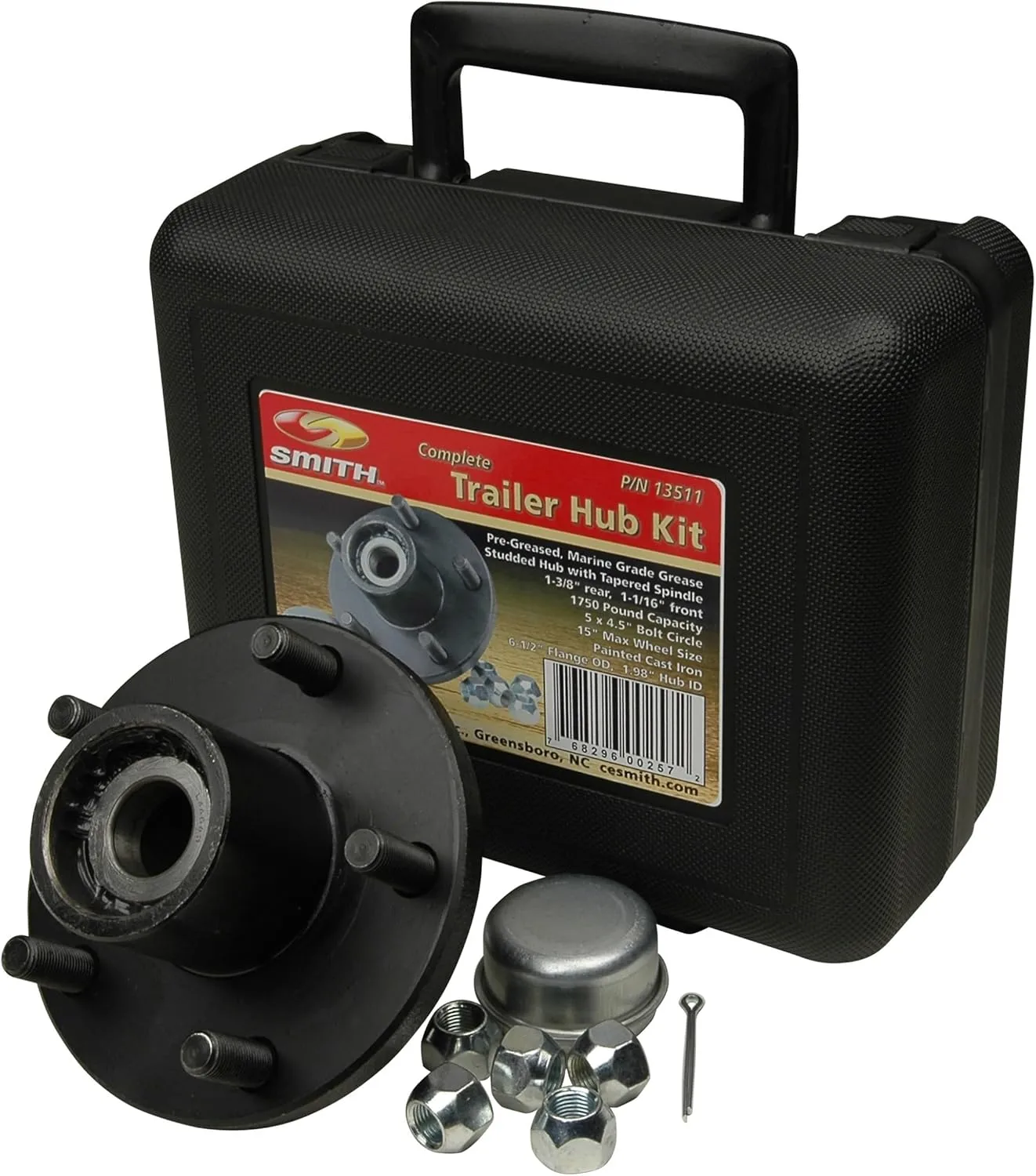 CE Smith - Trailer Hub Kit - Boat Trailer Hub Kit for Trailer Accessories Tapered 1 3/8" to 1 1/16" Black