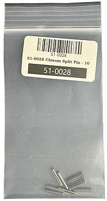Rivet gun split pins for ram and arms, 5-pack, in labeled bag