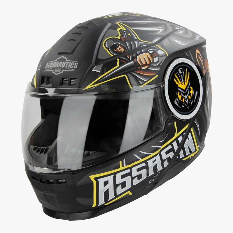 STEELBIRD SBH-40 ISS ASSASIN MATT BLACK/GREY C/V 580 MM