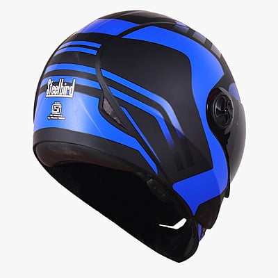 STEELBIRD SBH-1 ADONIS ZIPPY MATT BLACK/BLUE C/V (L)