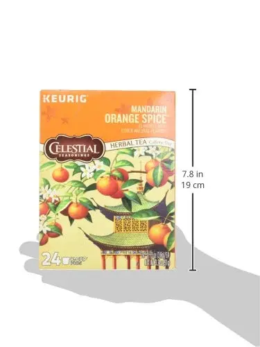 Celestial Seasonings Mandarin Orange Spice Herbal Tea, K-Cup Portion Pack for Keurig K-Cup Brewers