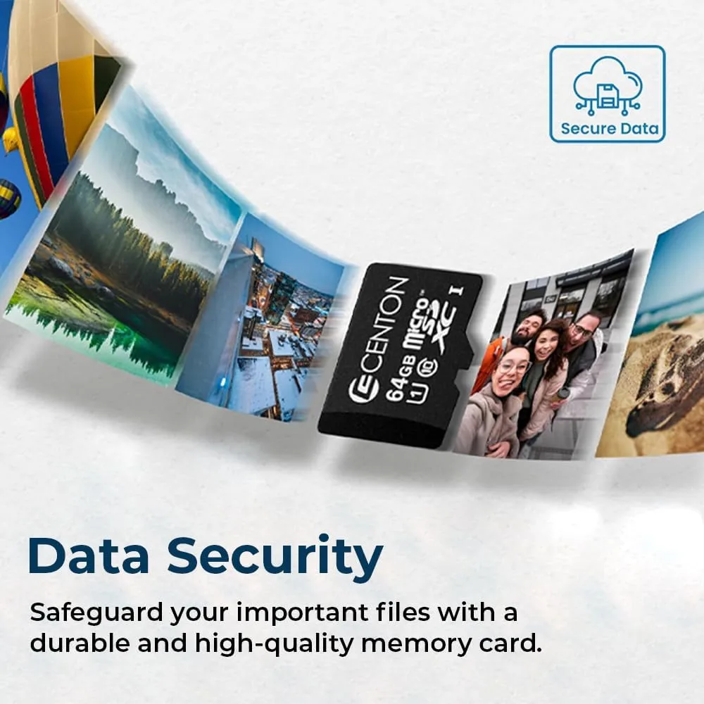Centon Electronics Micro SD Card, UHS-I / A1 / V10 / U1 / Class 10 Flash Memory Card for Phones, Tablets, Cameras, and More
