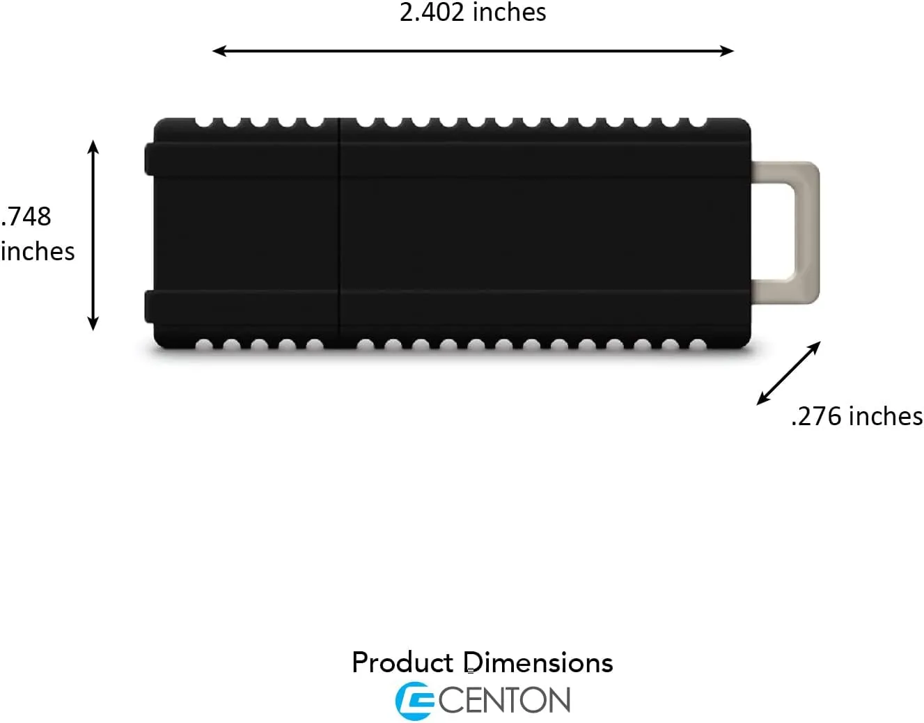 Centon DataStick Pro USB 3.0 Flash Drive, 8GB, Elite Black, S1-U3E1-8G