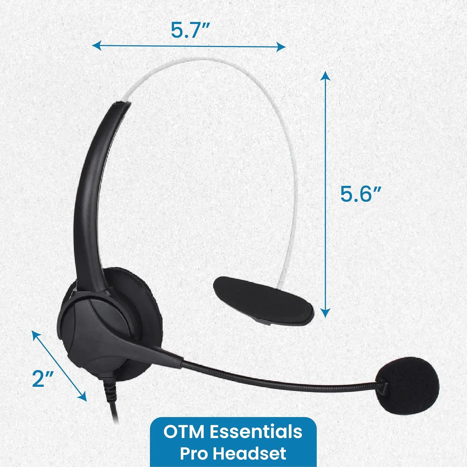 OTM Essentials Pro Headset, Noise-Canceling Headphones, On-Ear Design, in-Line Volume Control, Headset with Mic and USB
