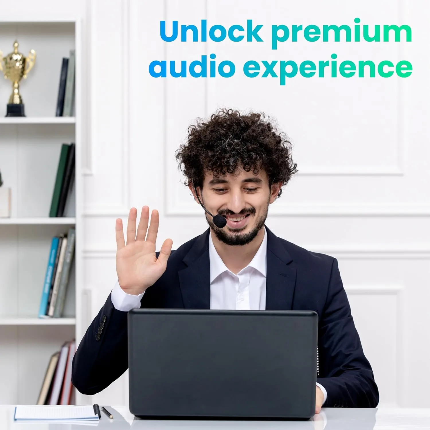 OTM Essentials Pro Headset, Noise-Canceling Headphones, On-Ear Design, in-Line Volume Control, Headset with Mic and USB