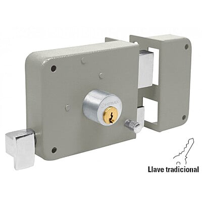 Cerradura de sobreponer, clásica, instala fácil, der,2llaves - CS-75DB / 43585