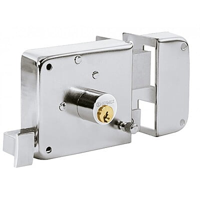 Cerradura sobreponer, clásica, instala-fácil, izq., cromo - CS-75IC / 43589