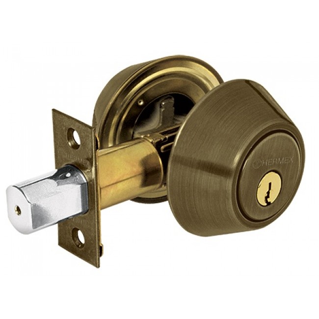 Cerrojo latón antiguo, llave-llave, Hermex Basic - CERO-22P / 23612