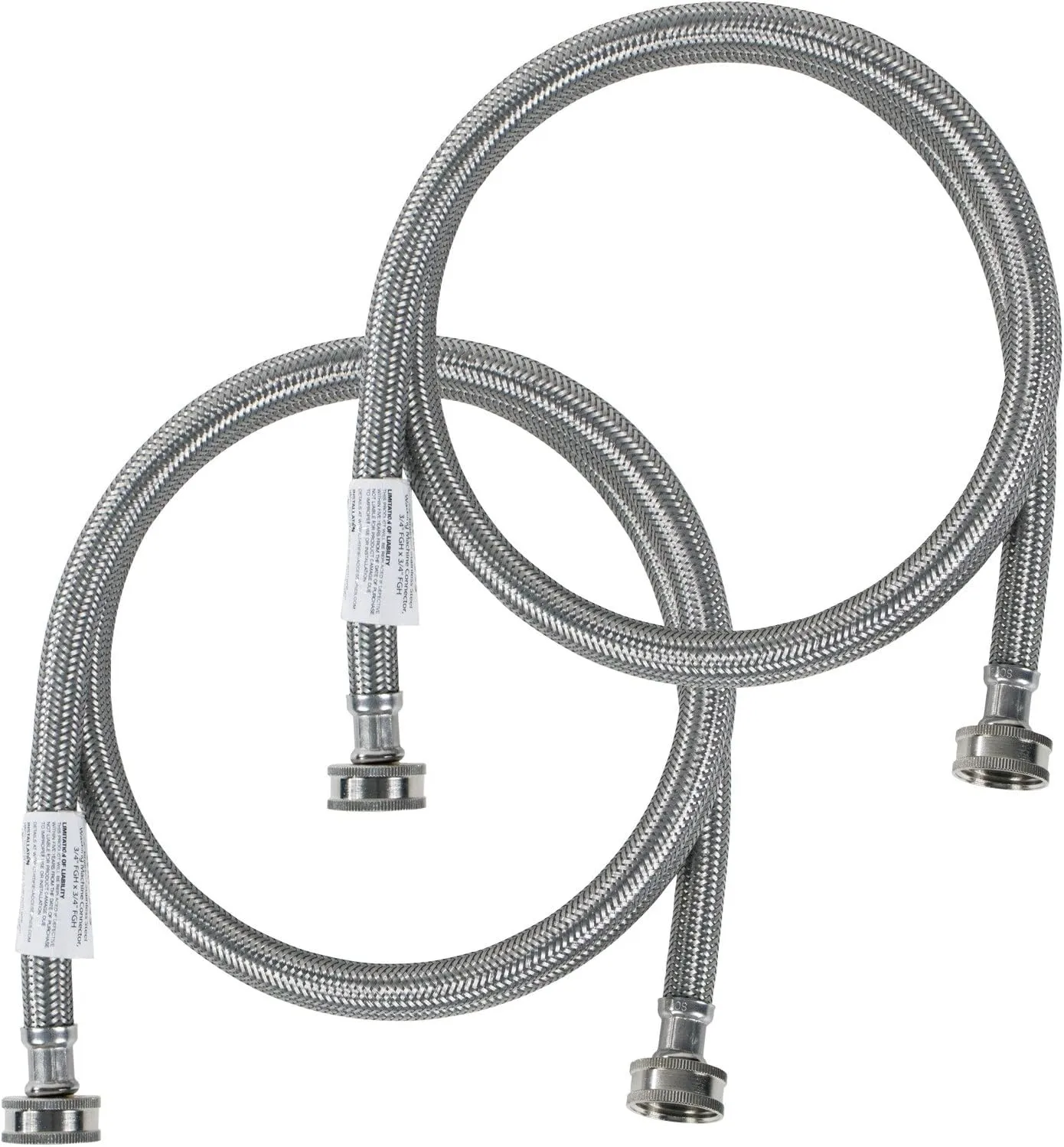 Certified Appliance Accessories Washing Machine Hoses (2 Pack), Hot and Cold Water Supply Lines, 4 Feet
