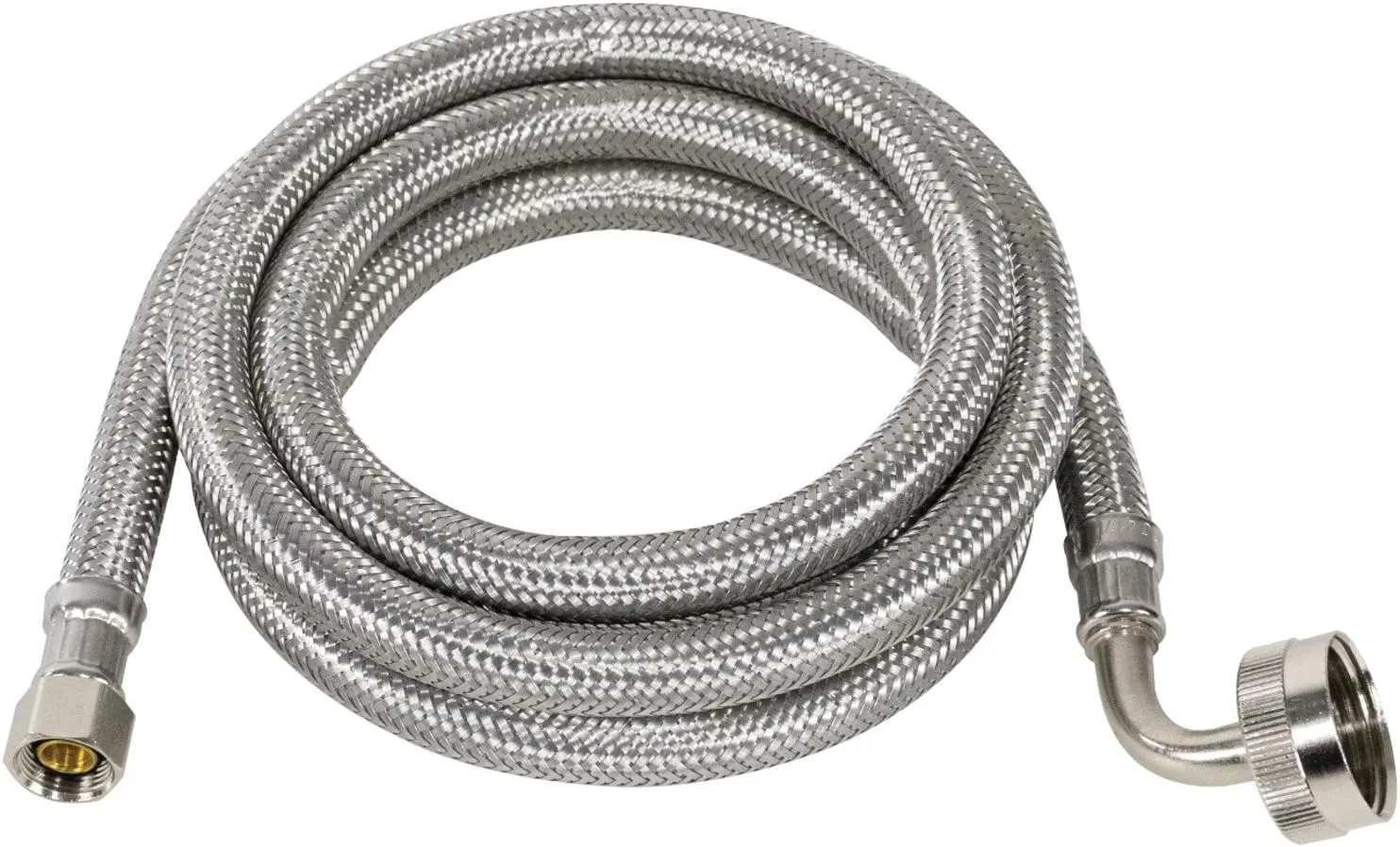 Certified Appliance Accessories Dishwasher Hose with 90 degree FGH Elbow, 6 Feet, Braided Stainless Steel
