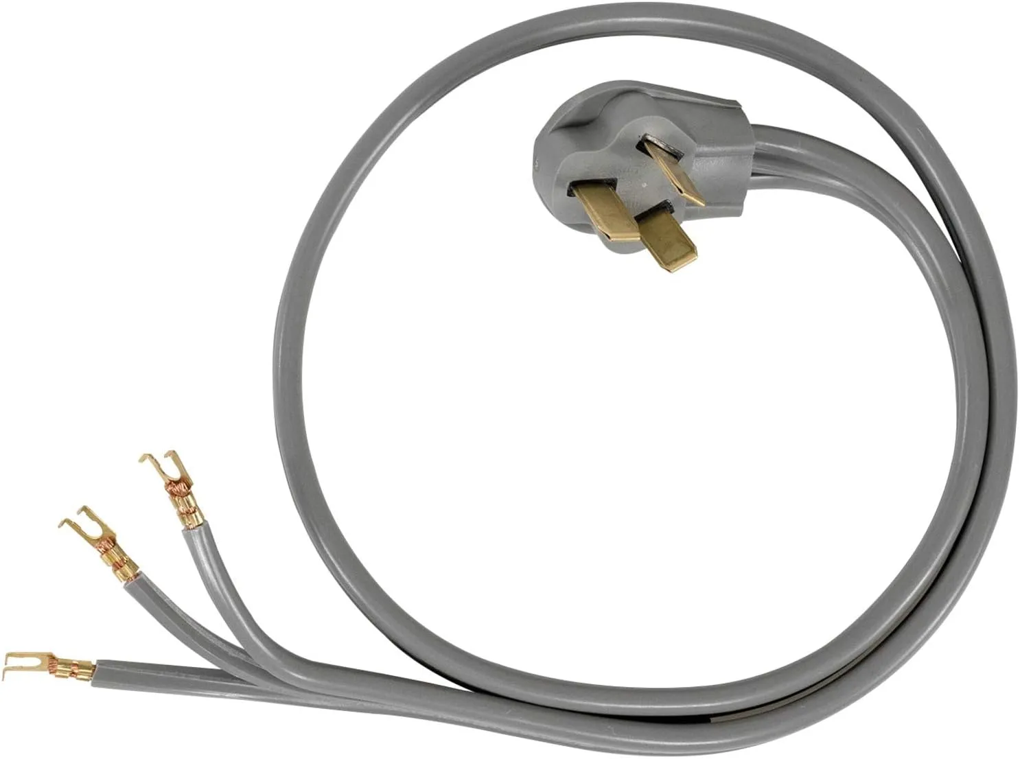 Certified Appliance Accessories 40-Amp Appliance Power Cord, 3 Prong Range Cord, 3 Wires with Open-End Connectors, 5 Feet