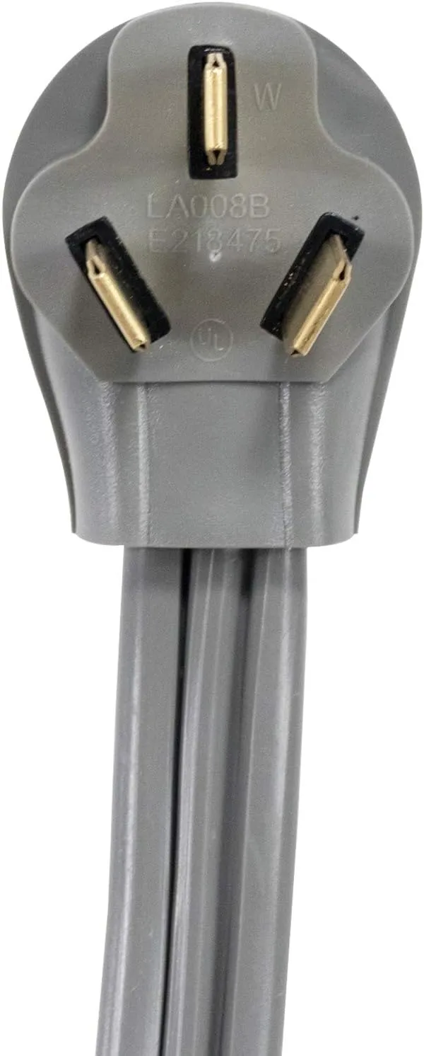 Certified Appliance Accessories 40-Amp Appliance Power Cord, 3 Prong Range Cord, 3 Wires with Open-End Connectors, 5 Feet