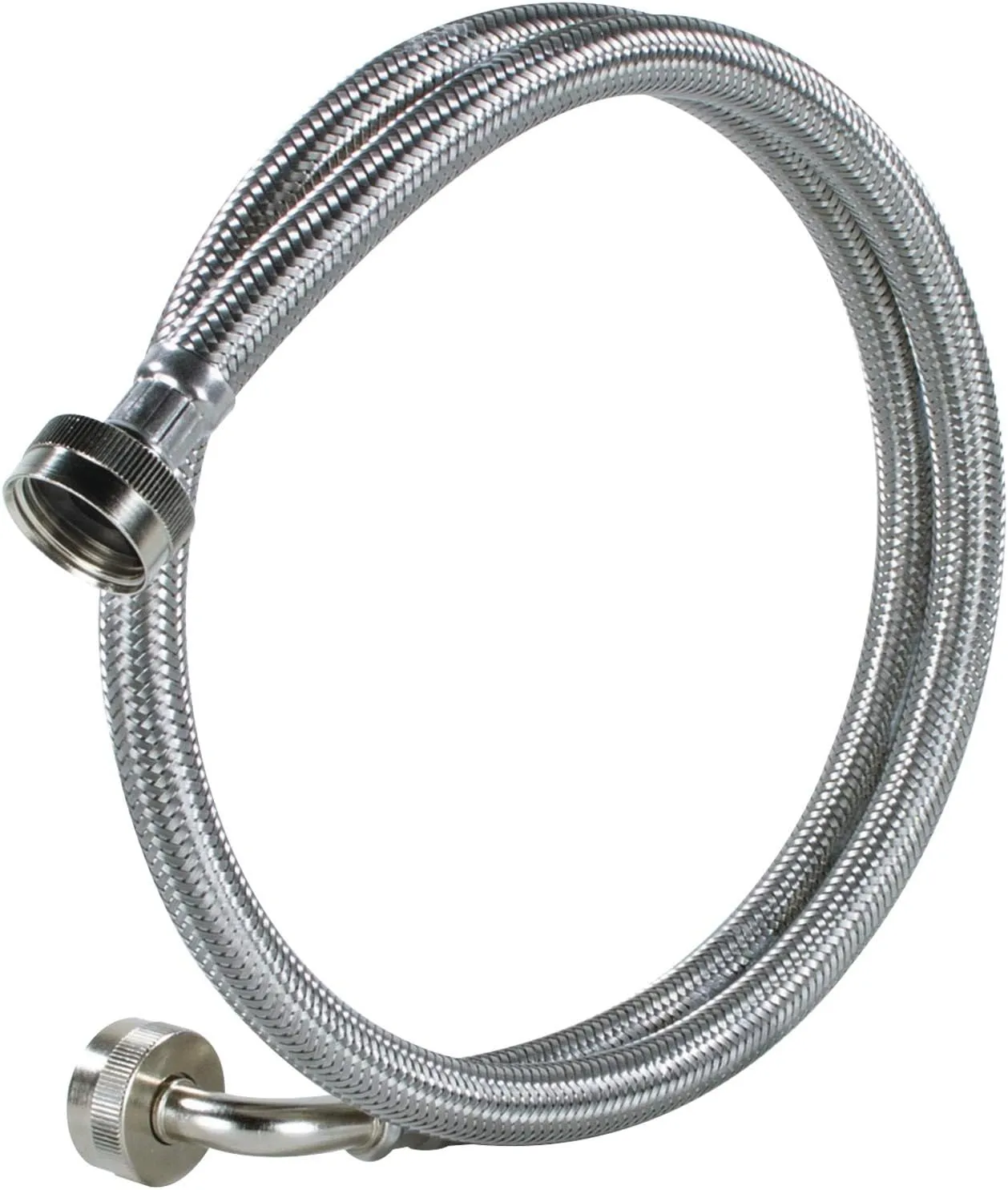Certified Appliance Accessories Washing Machine Hose with 90 Degree Elbow (2 Pack), Hot and Cold Water Supply Lines, 5 Feet
