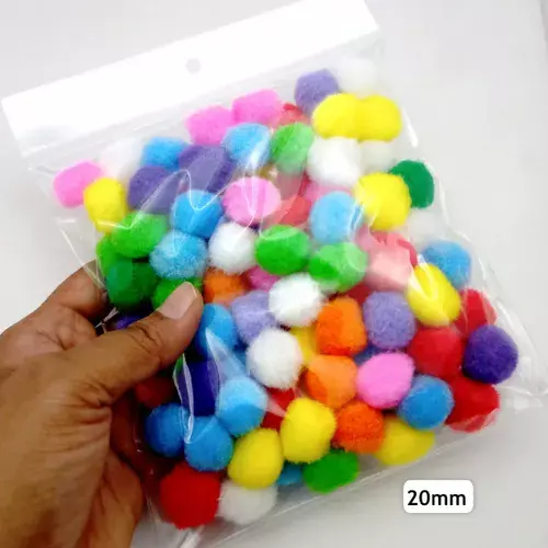 DBDALBAPP20ASS - POM POMS ASSORTED COLOURS 20MM 24PCS DALA