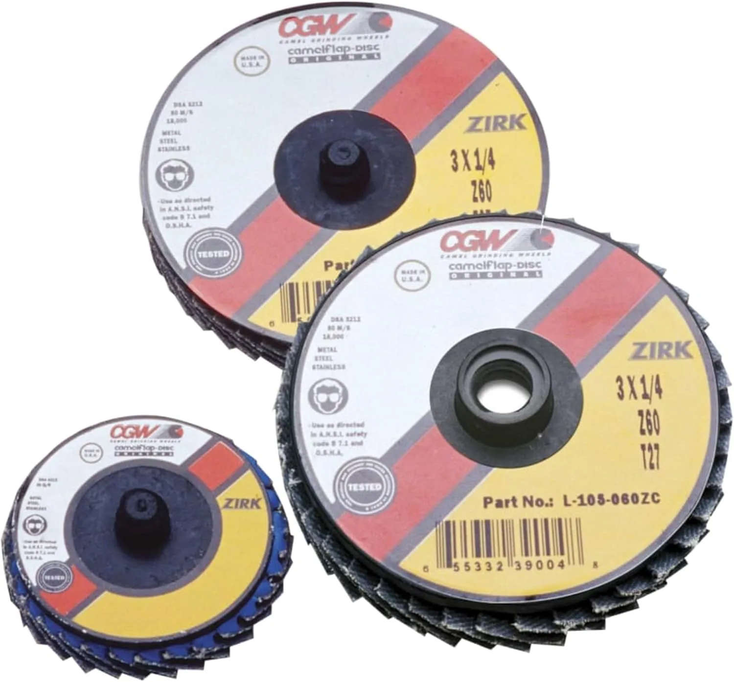 Abrasives 30012 3 ZIRK 40-RB ROLOC Style Flap Discs Mini