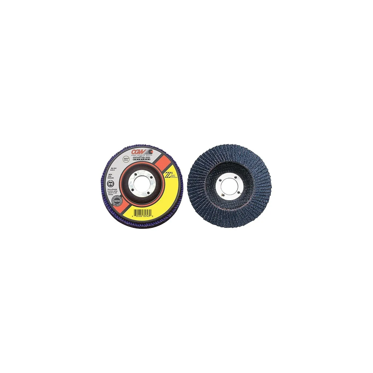 Abrasives Flap Discs, Z3-100% Zirconia, Regular, 80 Grit, 7/8-inch Arbor Diameter, Type 29 (421-42325)