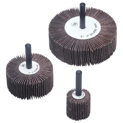Mounted Flap Wheel: 1/2" Face Width, 80 Grit, Aluminum Oxide