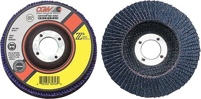 Flap Discs, Z3-100% Zirconia, 4-1/2 x 5/8-11, 80 Grit, Type 29